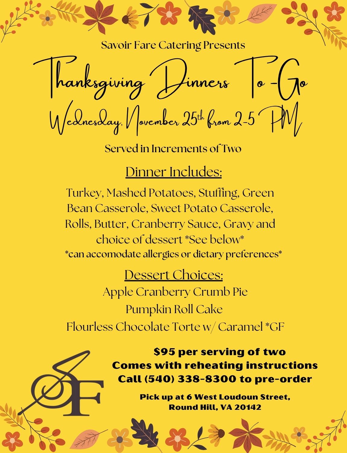 Thanksgiving Menu 2026